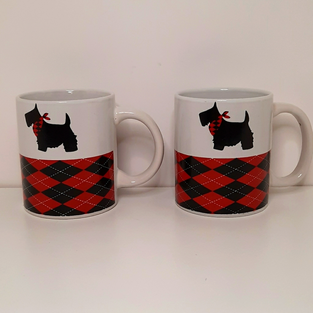 Two (2) Ceramic Scottish Terrier Design Mugs